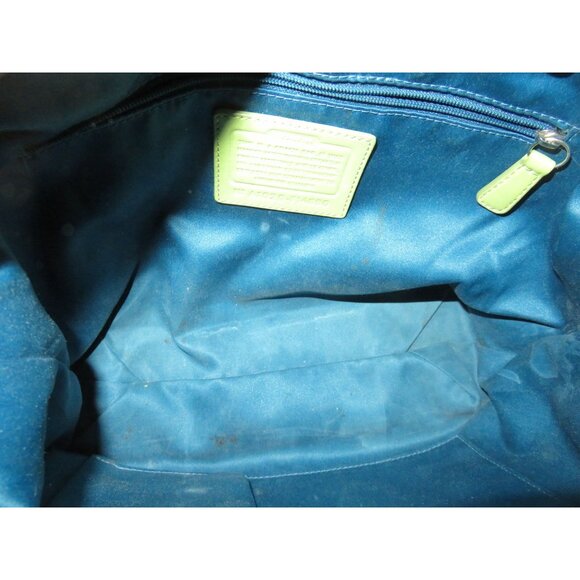 Coach 2010 Lime Green Penelope Signature Canvas Hobo & Matching Leather Wristlet - Picture 6 of 14